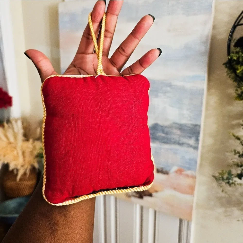 New Y2K Nicole Crafts Poinsettia Christmas Tapestry Mini Door Pillow.